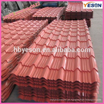 Topo telhado material de construção cor pintura aço chapas onduladas